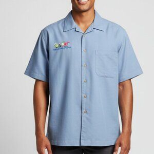 Epcot Food & Wine Festival Shirt Large Cabana Breeze UltraClub‎ Blue Button Up